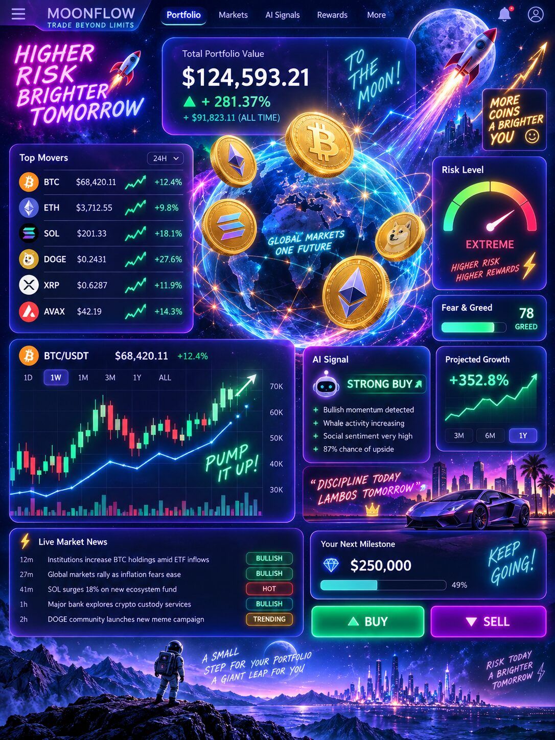 Перегруженный crypto dashboard