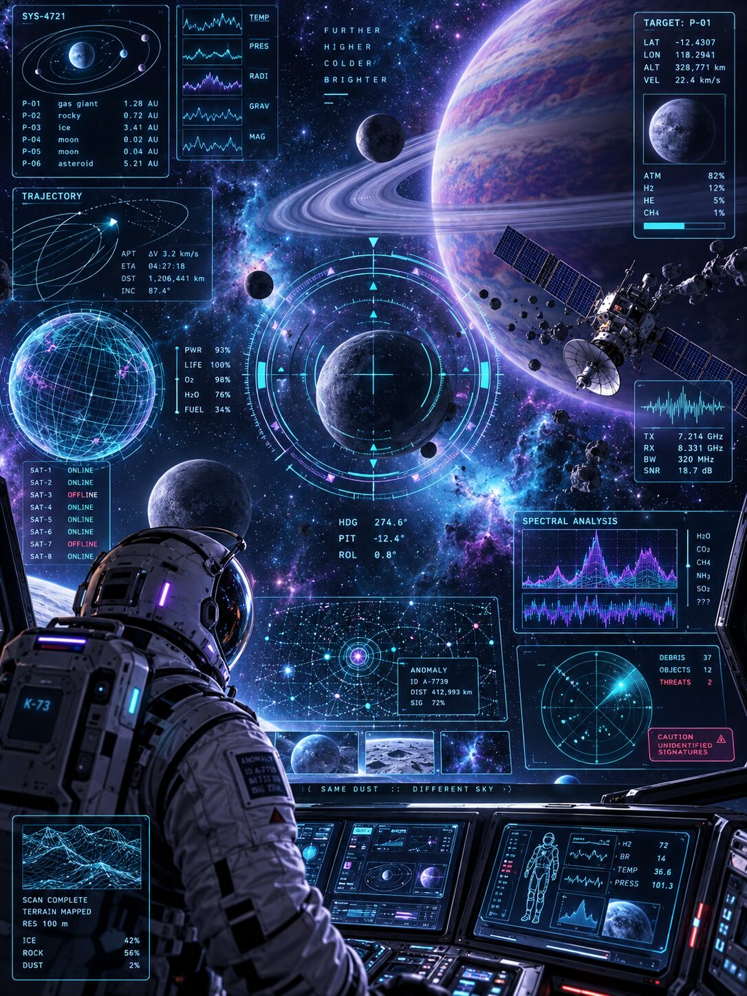 Перегруженный космический HUD